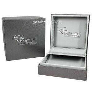 Boutique Sleek Metallic Pewter Necklace/Earrings Gift Presentation Box NWOT